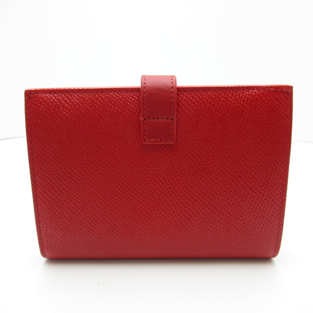 Celine Leather Bifold Wallet Calfskin Red Wallet